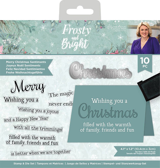 Sara Signature - Frosty and Bright - Stamp and Die - Merry Christmas Sentiments