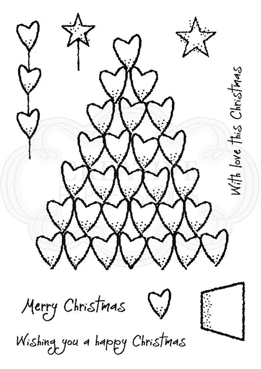Woodware Clear Singles Heart Tree 4 in x 6 in Stamp