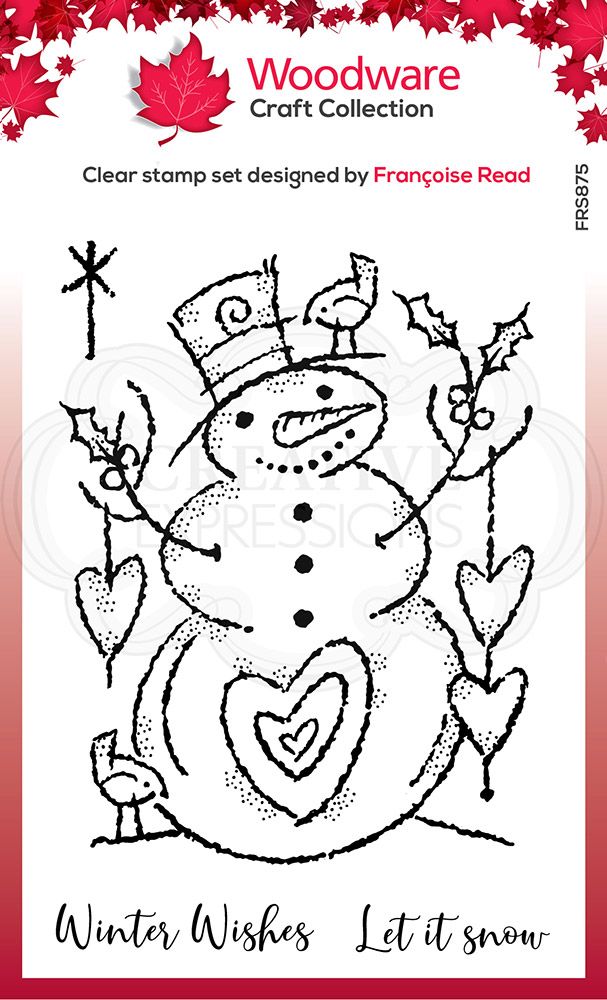 Woodware Clear Singles Loving Snowman 4 in x 6 in Stamp