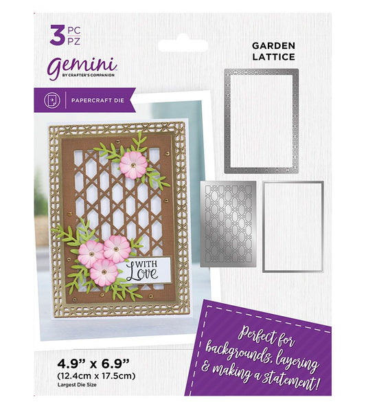 Gemini Deep Border Create-a-Card Die - Garden Lattice