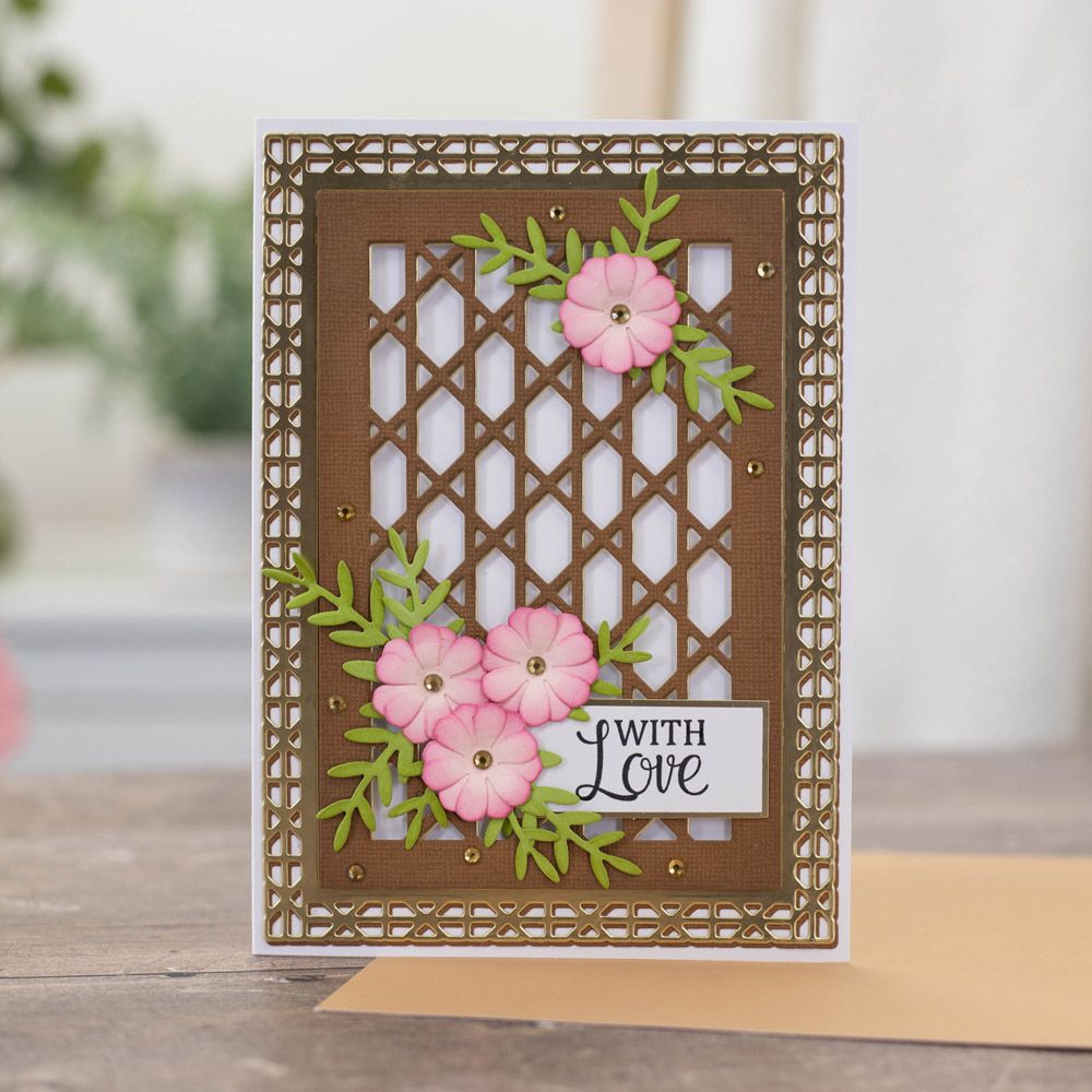 Gemini Deep Border Create-a-Card Die - Garden Lattice