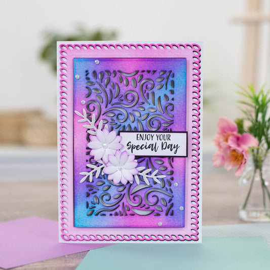 Gemini Deep Border Create-a-Card Die - Stylish Swirls