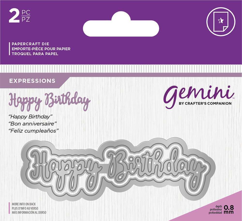 Gemini Expressions Metal Die - Happy Birthday