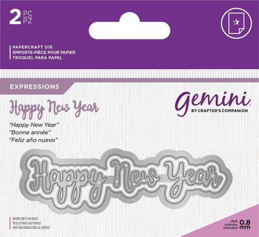 Gemini Expressions Metal Die - Happy New Year