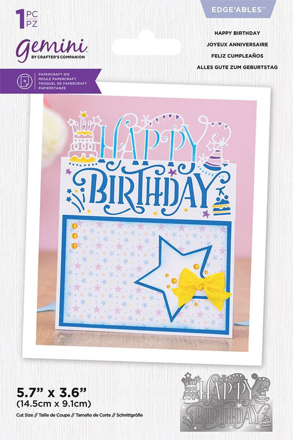 Gemini - Metal Die - Edgeables - Happy Birthday – Crafty Granny