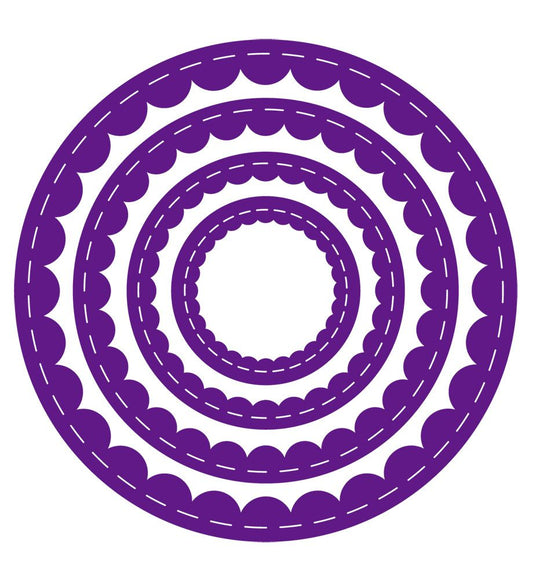 Gemini - Metal Die - Elements - Inverted Stitched Scallop Circle