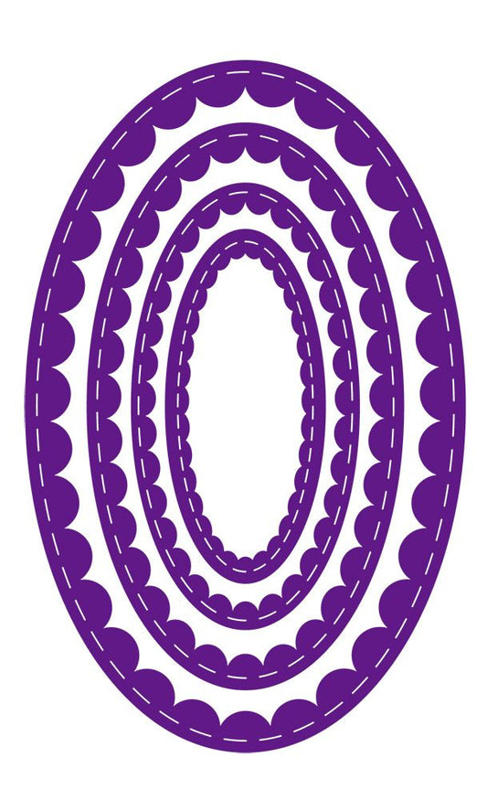 Gemini - Metal Die - Elements - Inverted Stitched Scallop Oval