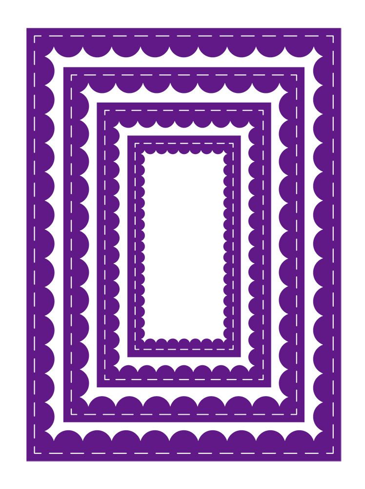 Gemini - Metal Die - Elements - Inverted Stitched Scallop Rectangle