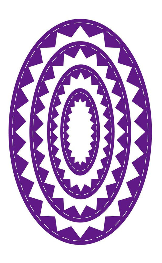 Gemini - Metal Die - Elements - Inverted Stitched ZigZag Oval