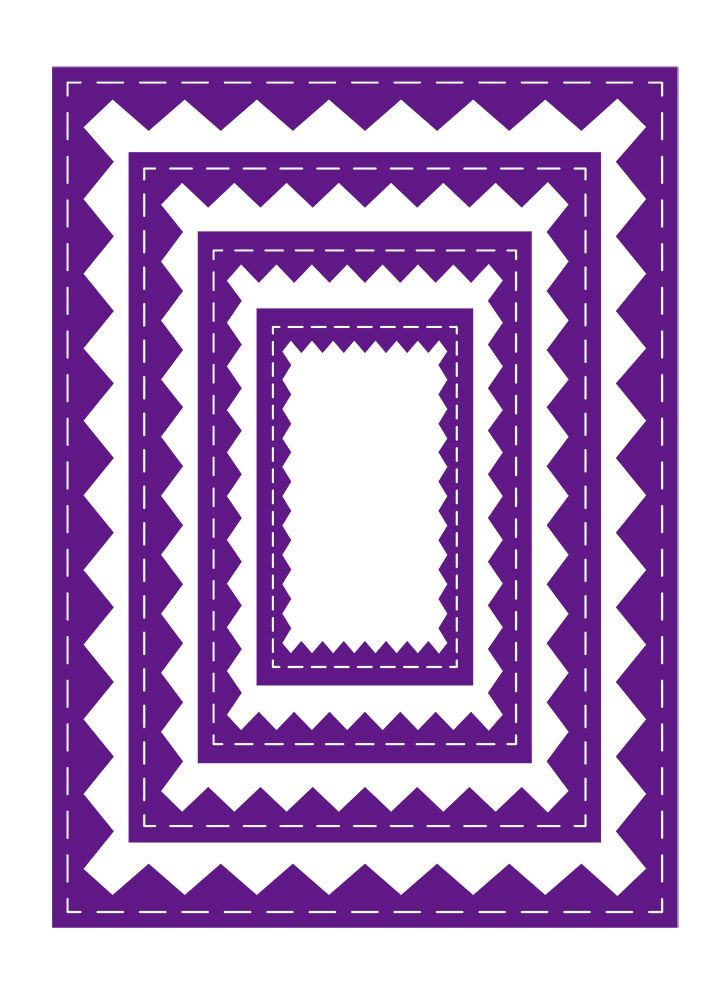 Gemini - Metal Die - Elements - Inverted Stitched ZigZag Rectangle