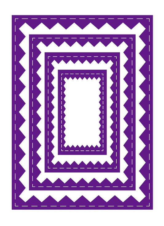 Gemini - Metal Die - Elements - Inverted Stitched ZigZag Rectangle