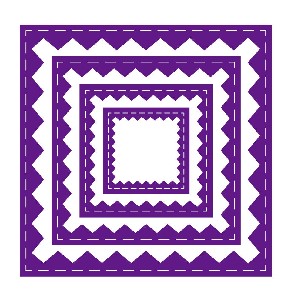 Gemini - Metal Die - Elements - Inverted Stitched ZigZag Square