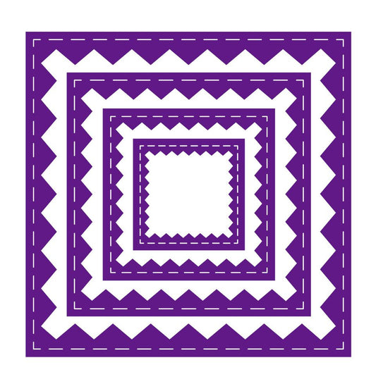 Gemini - Metal Die - Elements - Inverted Stitched ZigZag Square