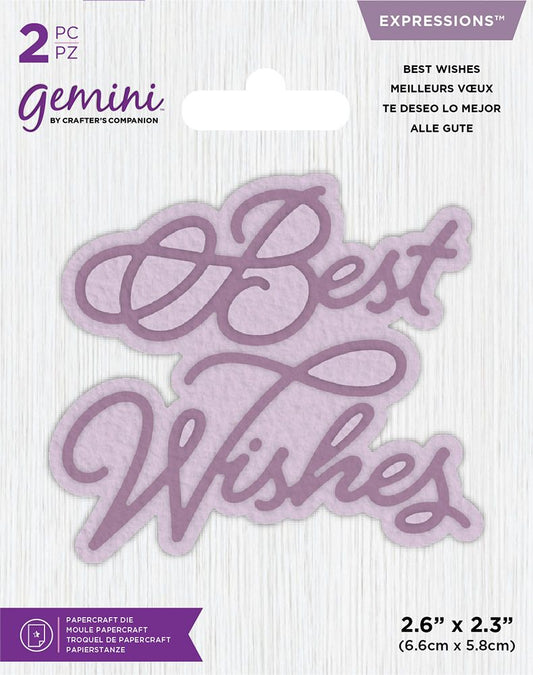 Gemini Expressions Papercraft Die - Best Wishes