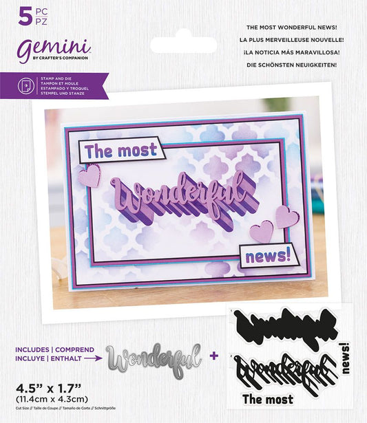 Gemini - Stamp & Die - The most Wonderful news!