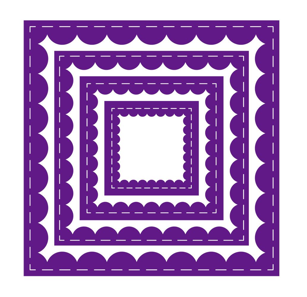 Gemini - Metal Die - Elements - Inverted Stitched Scallop Square