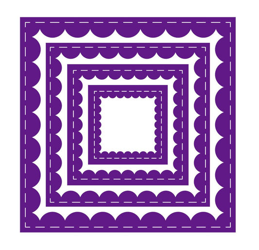 Gemini - Metal Die - Elements - Inverted Stitched Scallop Square