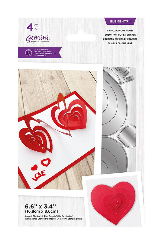 Gemini Elements Metal Die - Spiral Pop-Out Heart