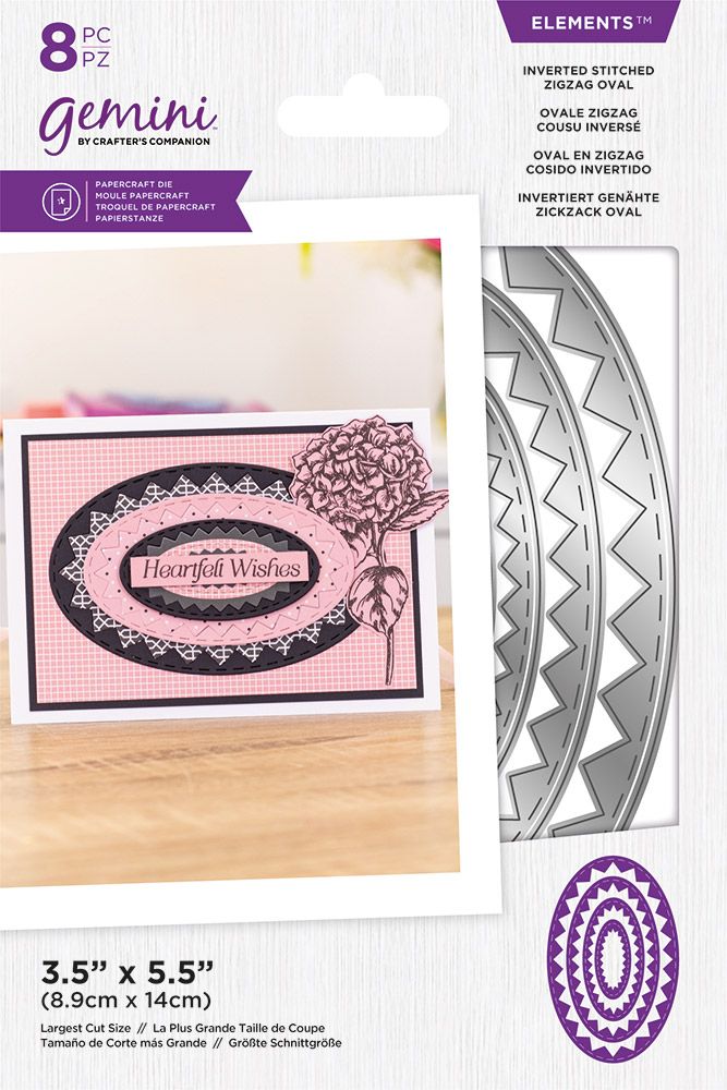 Gemini - Metal Die - Elements - Inverted Stitched ZigZag Oval