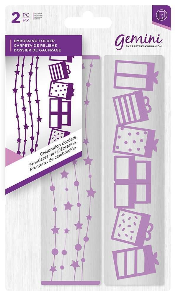 Gemini Embossing Folder 2 PC - Celebration Borders