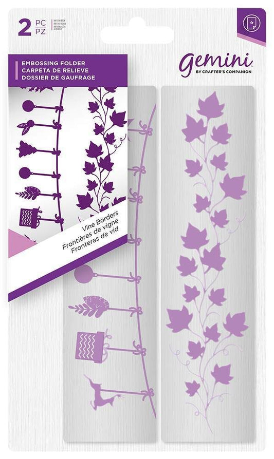 Gemini Embossing Folder 2PC-Vine Borders