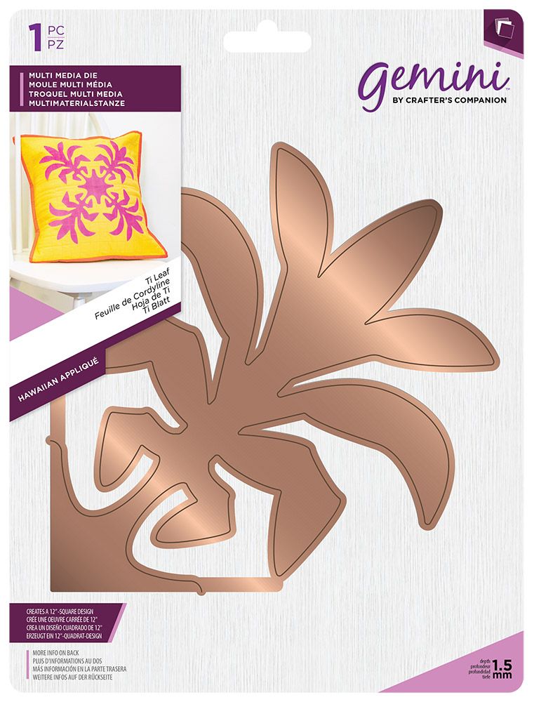 Gemini Multi Media Hawaiian Applique Die - Ti Leaf