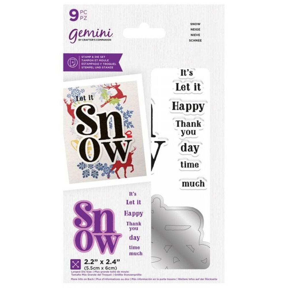 Gemini Floral Sentiment Stamp and Die - Snow