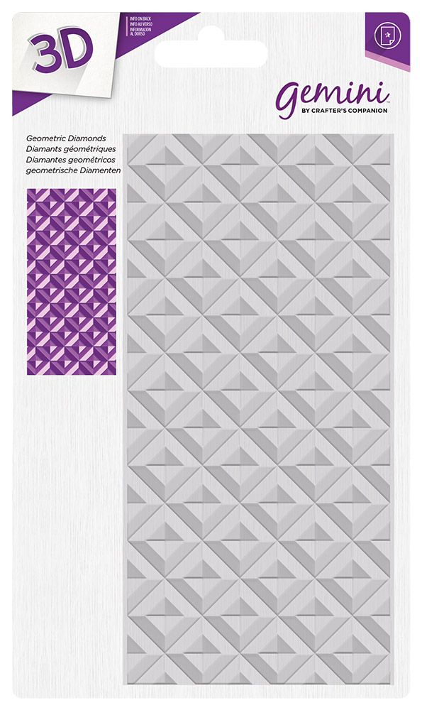 3D Embossing Folder 5.75" x 2.75" - Geometric Diamonds