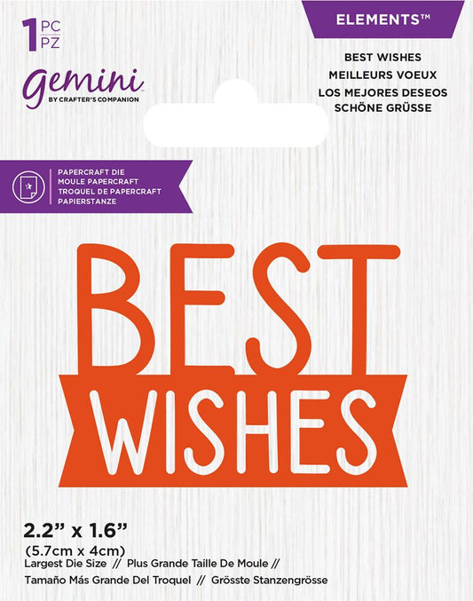 CC - Gemini Mini Die Set- Best Wishes - 1pc set