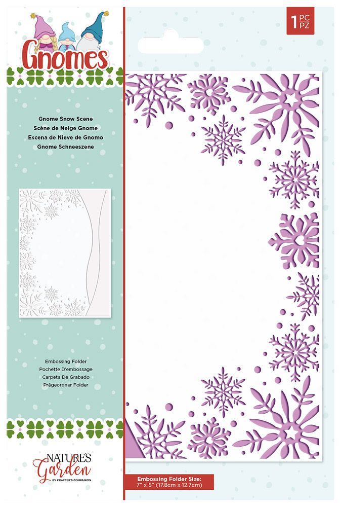 Natures Garden Gnomes Embossing Folder - Gnome Snow Scene