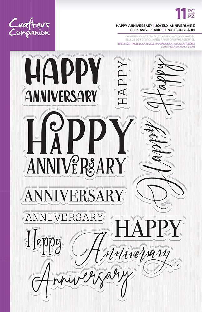 Crafters Companion Photopolymer Stamp - Happy Anniversary