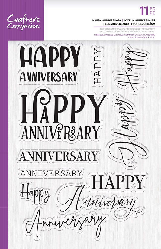 Crafters Companion Photopolymer Stamp - Happy Anniversary