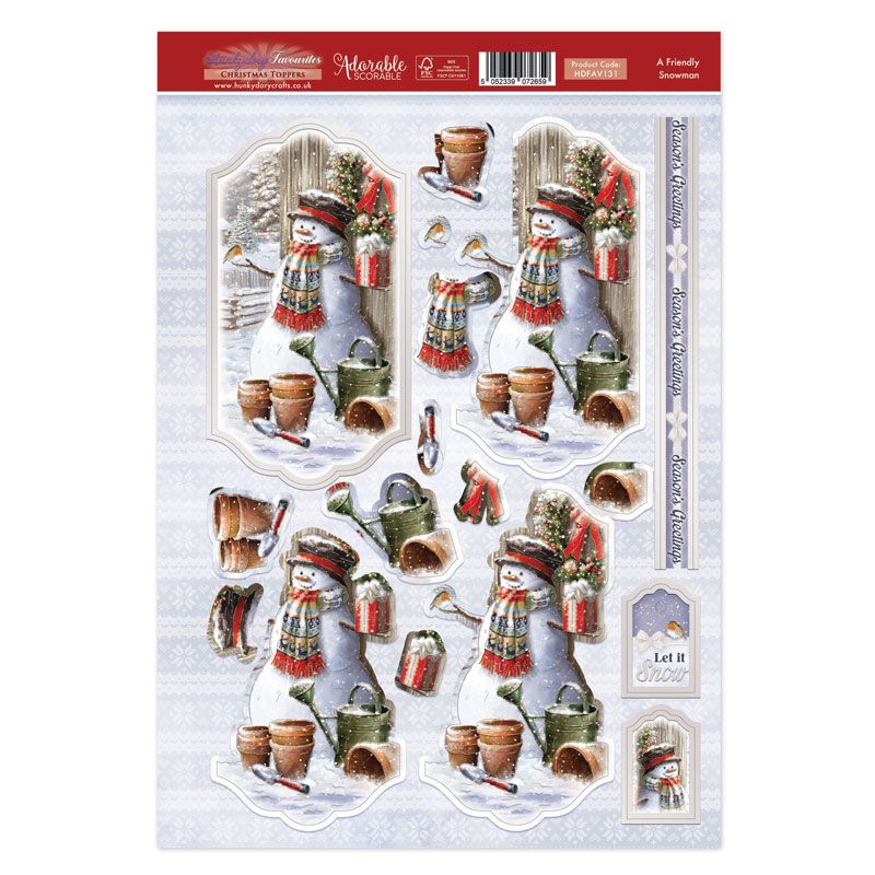 Hunkydory Favourites Christmas Toppers - A Friendly Snowman