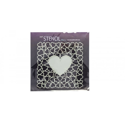 Be Creative 7x7 Stencil Hearts of Love