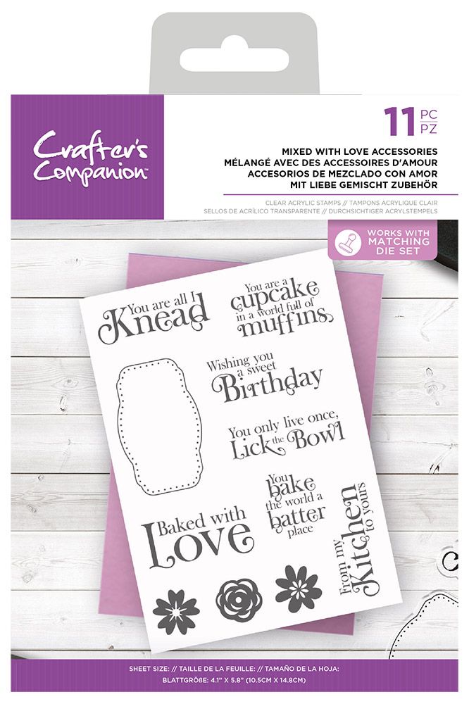 Crafter's Companion Clear Acrylic Stamps - Mixed With Love Accessories