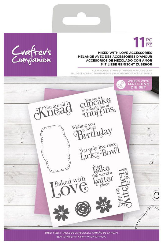 Crafter's Companion Clear Acrylic Stamps - Mixed With Love Accessories