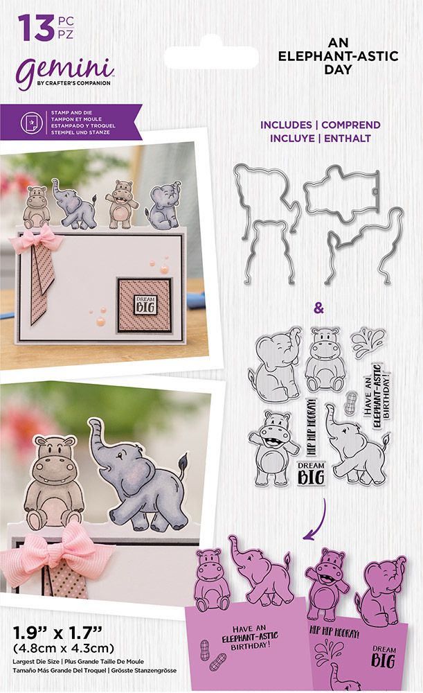 Gemini Cute Character Stamp & Die - An Elephant-astic Day