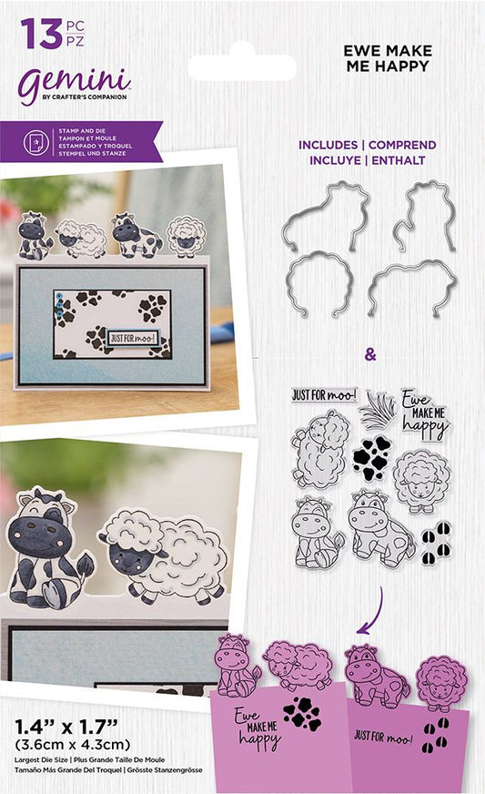 Gemini Cute Character Stamp & Die - Ewe Make Me Happy