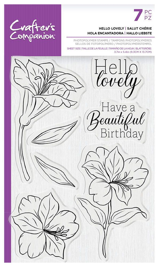 Crafters Companion - Photopolymer Stamp - Hello Lovely