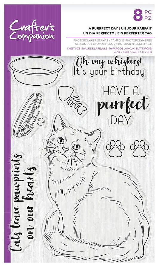 Crafters Companion - Photopolymer Stamp - A Purrfect Day