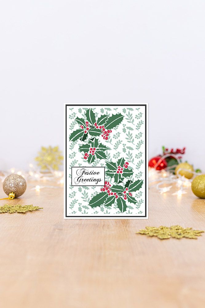Crafters Companion Stencil - Holly Sprigs