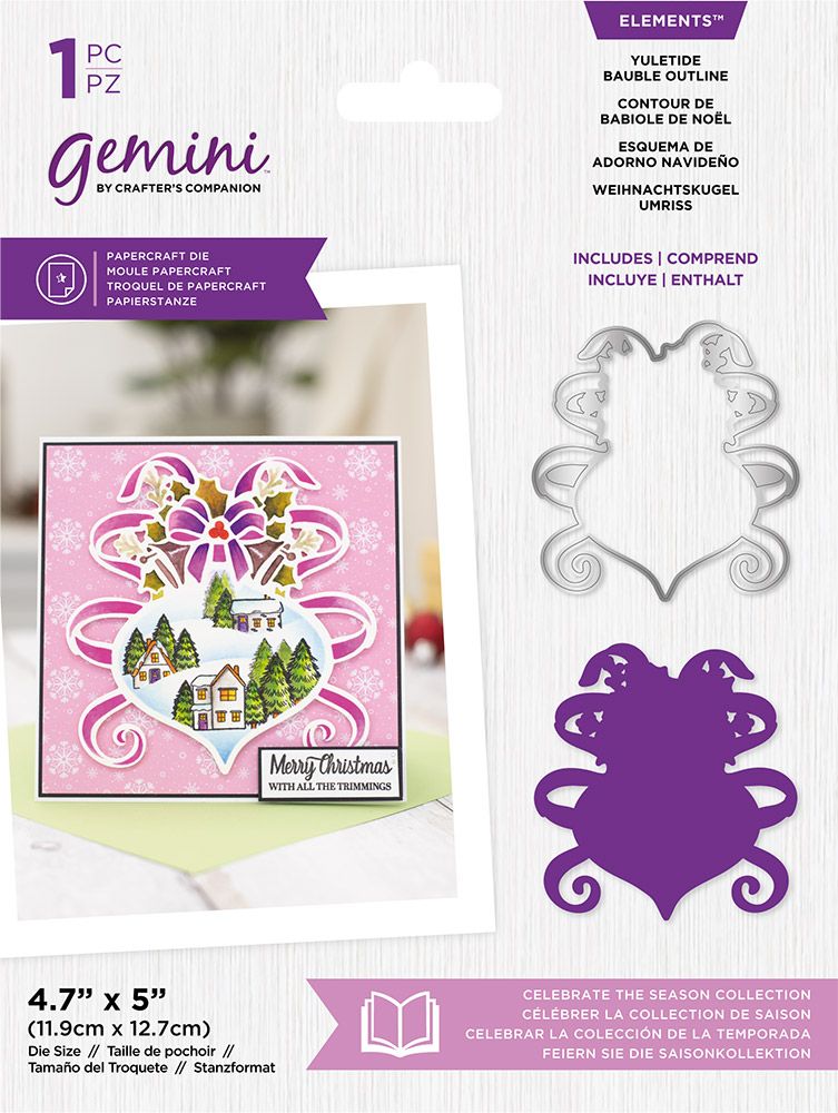 Gemini Celebrate the Season Die - Yuletide Bauble Outline
