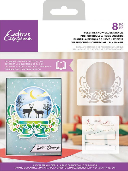 Crafters Companion Celebrate the Season Stencil - Yuletide Snowglobe