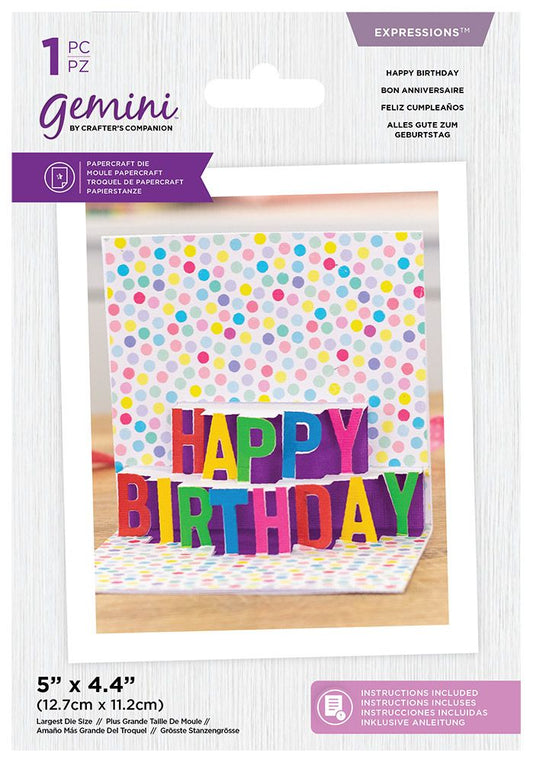 Gemini Die - Expressions - Shaped Pop Out - Happy Birthday