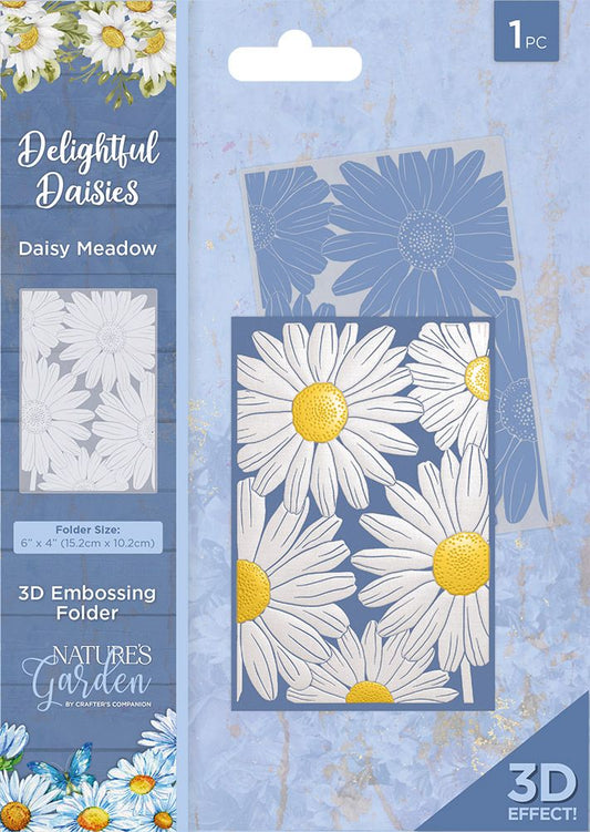 Natures Garden Delightful Daisies 3D Embossing Folder - Daisy Meadow