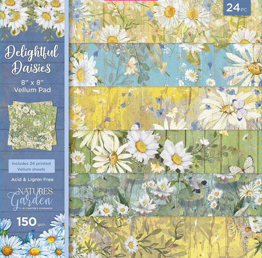 Natures Garden Delightful Daisies - 8x8 Vellum Pad