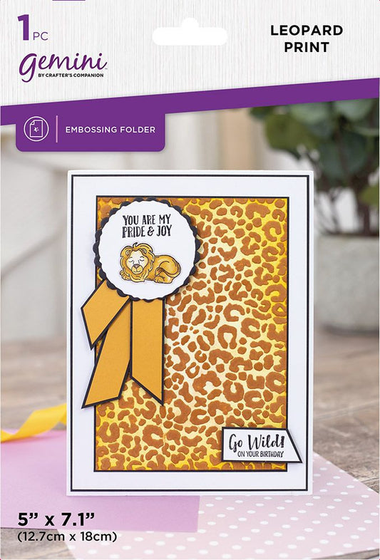 Gemini 5 x 7â€ 2D Textured Embossing Folder - Leopard Print