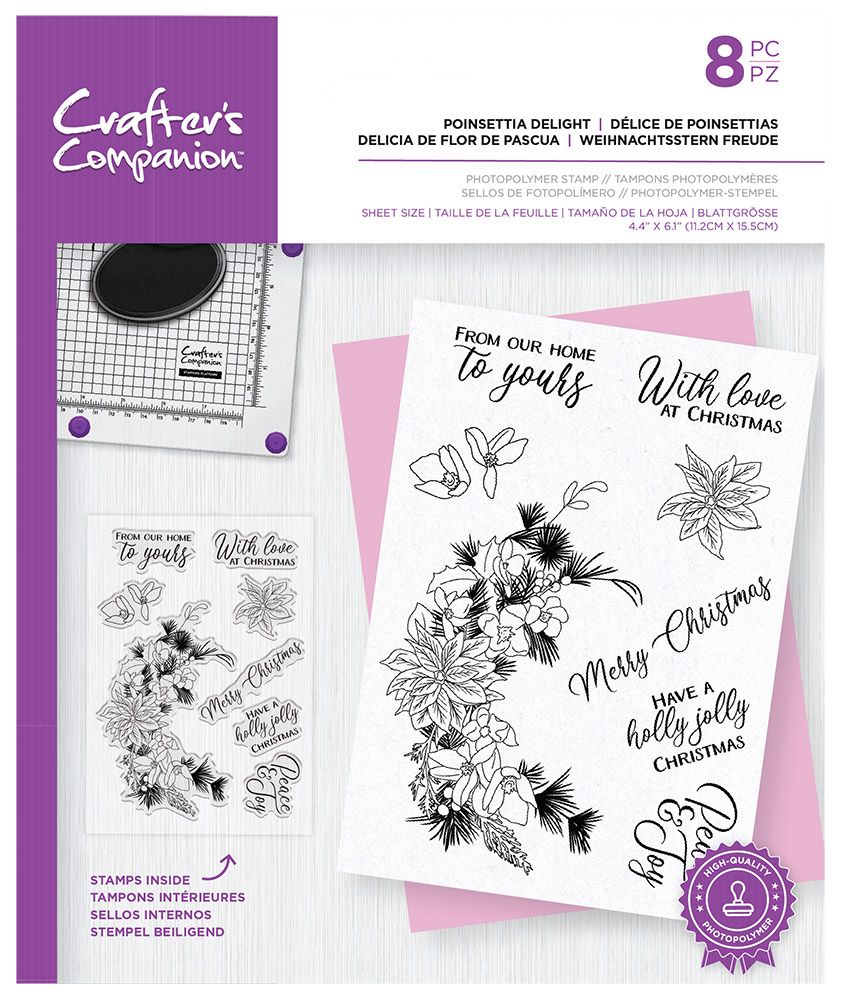 Crafters Companion Winter Floral A6 Photopolymer Stamp - Poinsettia Delight