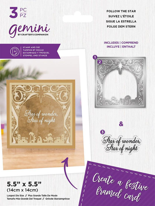 Gemini Christmas Frame Stamp and Die - Follow the Star