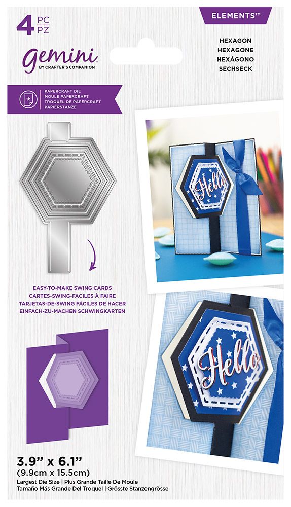 Gemini Elements Die Swing Card - Hexagon